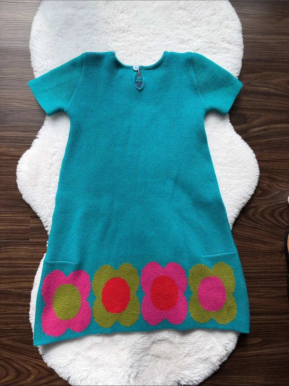 NWT Hi-Dee-Peep Girls Sweater Dress Floral Cashmere/Wool Made in Ireland sz 6
